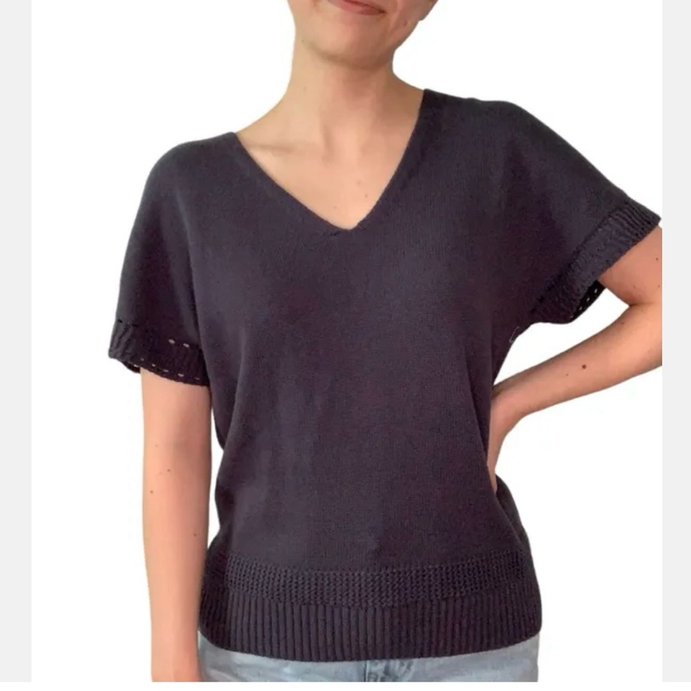 NWT Joie Sz S Fantastic 100% Dark Gray Sweater  Short Sleeve